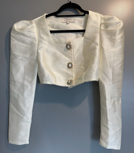 Dream Sister Jane Blusa Nupcial Manga Larga Cuello Cuadrado Co-ord - Imagen 3 de 13