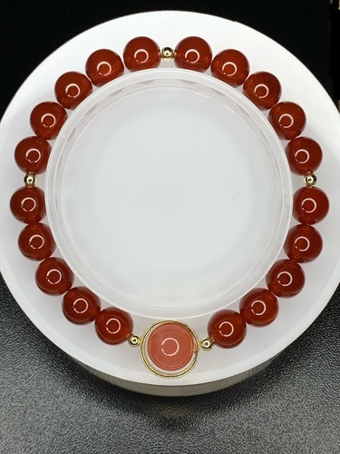 6mm Natural Gemstone Carnelian Handmade Bracelet Stretchy - 第 1/9 張圖片