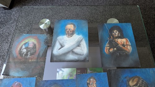 Portfolio of bespoke Horror & Sci-fi drawings/paintings, some framed, Hellraiser - Picture 5 of 15