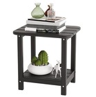 18"x15" Side Table Patio Adirondack Small End Table All Weather HDPE Black