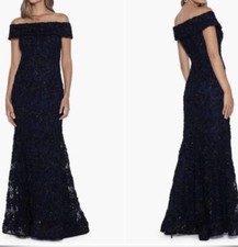 Xscape (107) Off Shoulder Long Lace Dress Size 4