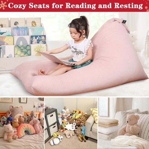 Stuffed Animal Storage Bean Bag Chair for Kids and Adults Luxury Velvet Stuff... - Picture 6 of 6