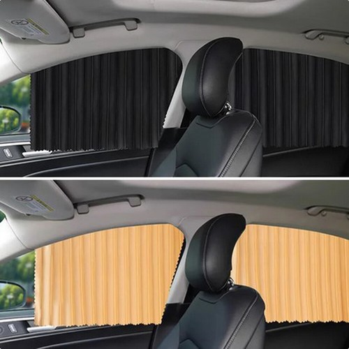 2PCS Universal Fit Magnetic Car Side Window Sunshades Covers Privacy Curtains - Picture 2 of 18
