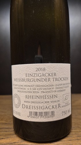 Dreissigacker Einzigacker 2018 - Weissburgunder - 0,75 - Bild 2 von 2