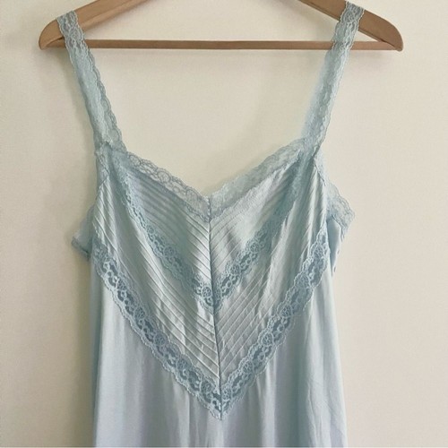 Vintage Formfit Rogers Nightgown Intimates and Sleepwear Blue Satin Silk PJs Med - Picture 4 of 9