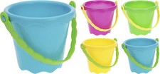 3 Quality Beach Buckets Garden Sand Pit Toy Summer Toys Seaside Pool Water Fun