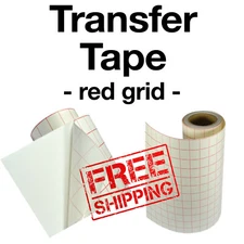 Red grid transfer Paper Tape for vinyl crafts Hobby roll 12"x5' - BEST SELLER