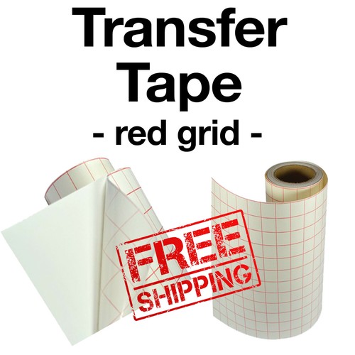 Red grid transfer Paper Tape for vinyl crafts Hobby roll 12"x5' - BEST SELLER - Afbeelding 1 van 9