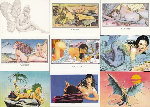 STEVE WORON 1993 ILLUSTRATION STUDIO COMPLETE BASE CARD SET OF 72 FA - Picture 3 of 3