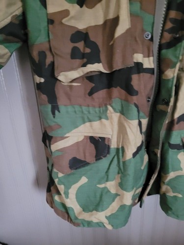 US Military Issued M65 VTG Cold Weather Camo Field Coat Inner Lining & Hood - Imagen 5 de 13