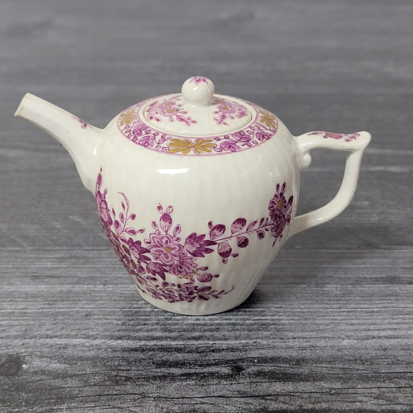 Meissen 18th Century Miniature Porcelain Teapot Purple FloralAmazing Condition eBay