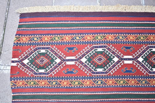 Caucasian Soumak Rug 40'' x 61'' Soumak Weave Kilim Fine Quality Kilim Area Rug - Picture 8 of 11