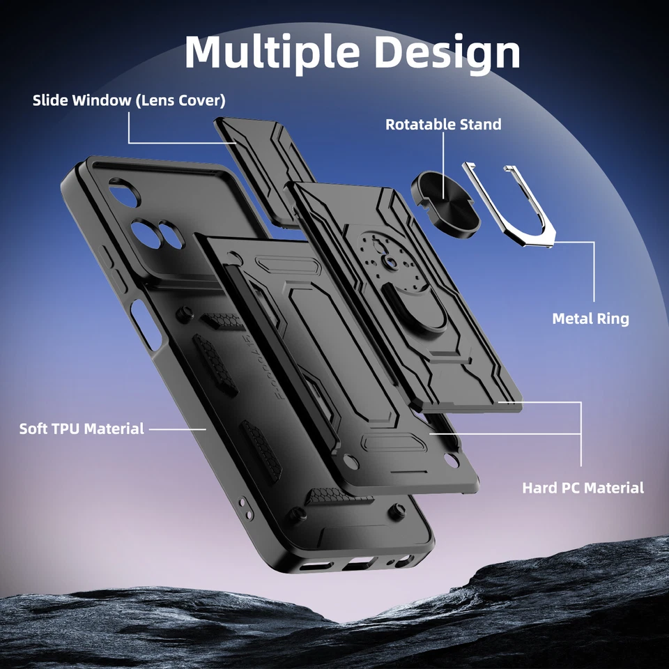 Ring Holder Case Card Slot Wallet Hybrid Cover For Moto G 5G 2024 / G Play 2024 - Image 4 of 4