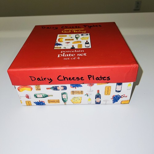 Boston Warehouse Good Tastings Porcelain Plates x4 6.5” Square - Picture 2 of 7