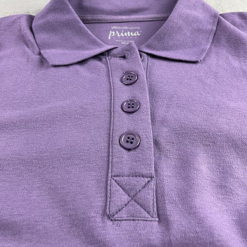 Norm Thompson Sweater Womens XS Pullover Purple Henley Collared Prima Cotton - Picture 6 of 13
