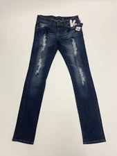 VIP Jeans Blue Distressed Style 1-1389B Skinny Size 5/6 New With Tags
