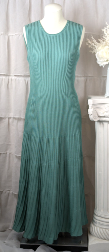 Peruvian Connection Aphrodite Fitted Ribbed Pima Cotton Knit Maxi Dress L - Picture 3 of 11