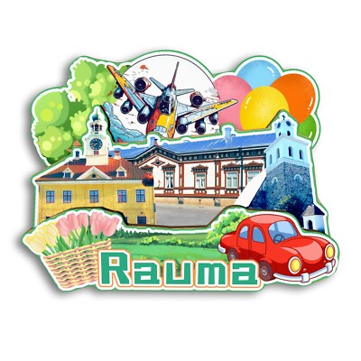 Rauma FINLAND Refrigerator magnet 3D travel souvenirs wood craft gifts