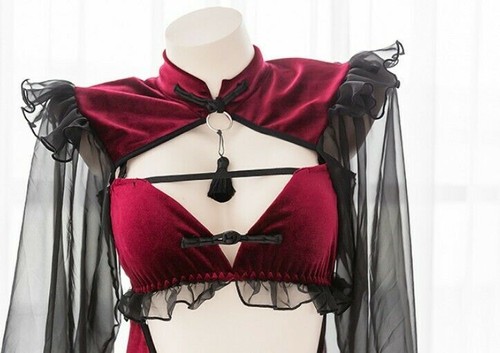 Women Sexy Cheongsam Uniform Lingerie Suit Witch Diablo Cosplay Hallow Nightwear - Picture 6 of 10
