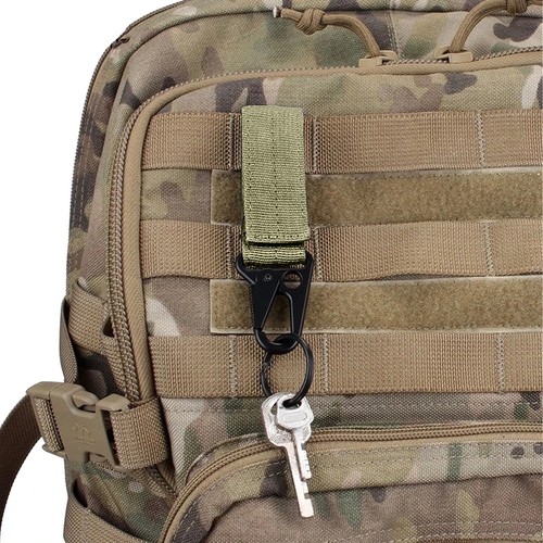 Mosquetón táctico exterior correas de nailon EDC llavero soporte mochila cinturón gancho - Imagen 12 de 16