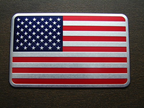 AMERICAN FLAG 3D CAR EMBLEM SET (2) DECAL STICKER LOGO METAL CHROME FINISH - Picture 12 of 12
