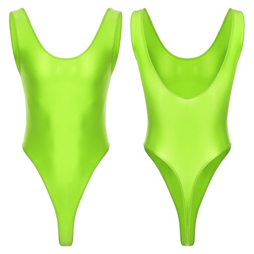 Herren Einteiler Glanz Body Hochgeschnitten Tangas Ärmellos Turnanzug Activewear - Bild 66 von 101