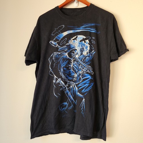 Halloween Shirt, Grim Reaper Skull Skeleton, L , Horror, Haunted, Scary, Gothic - Bild 2 von 6