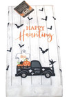 Halloween Kitchen Towel 15 x 25 Happy Haunting Ghost Truck Pumpkin Dish Hand
