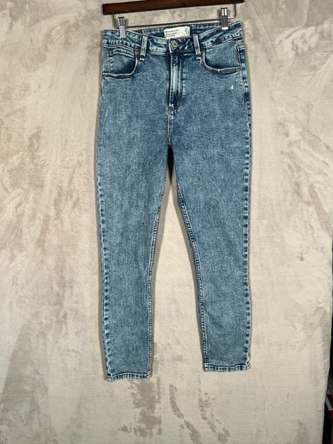 Abercrombie and Fitch Jeans Knöcheljeans Hochhaus Kurve Liebe 27 4R Säure waschen