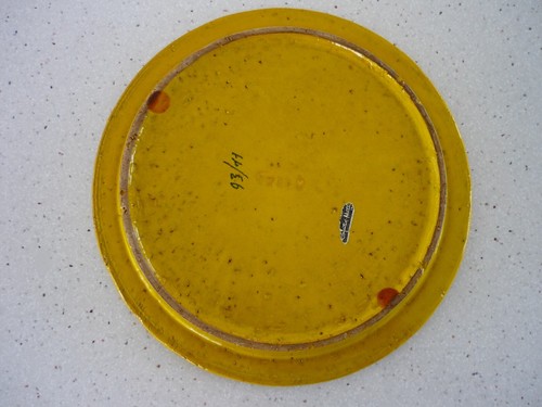 VINTAGE BITOSSI THICK YELLOW GLAZED POTTERY 9" HEAVY ITALY MIDCENTRY MODERN - Picture 12 of 23