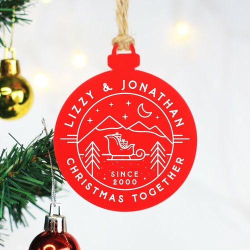 Personalisierte Christbaumschmuck-Kugel Weihnachten zusammen Paare neues Zuhause - Bild 10 von 10