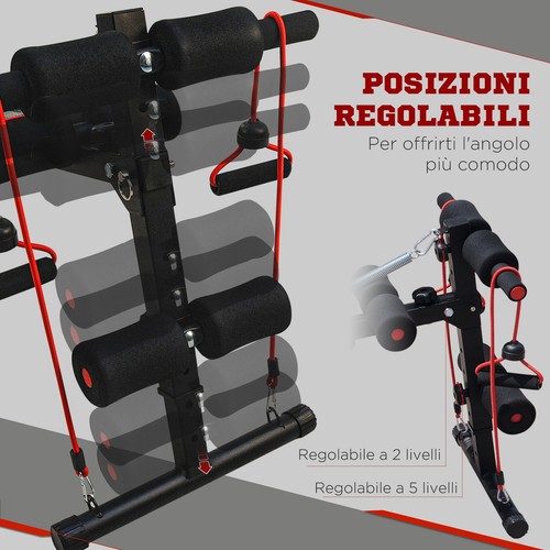 HOMCOM Panca per Addominali Multiuso e Altezza Regolabile Per Fitness in Acciaio - Foto 6 di 10
