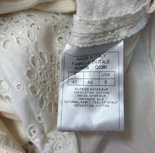 Vtg John Galliano Ivory Eyelet Skirt US8 - Picture 7 of 14