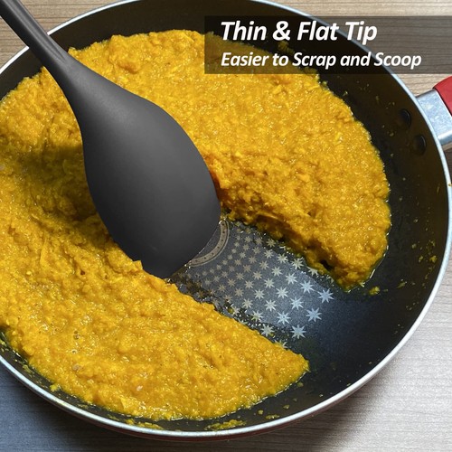 Large Silicone Cooking Spoon, Non-Stick Solid Spoon set with Deep Bolw and Me... - Picture 6 of 7