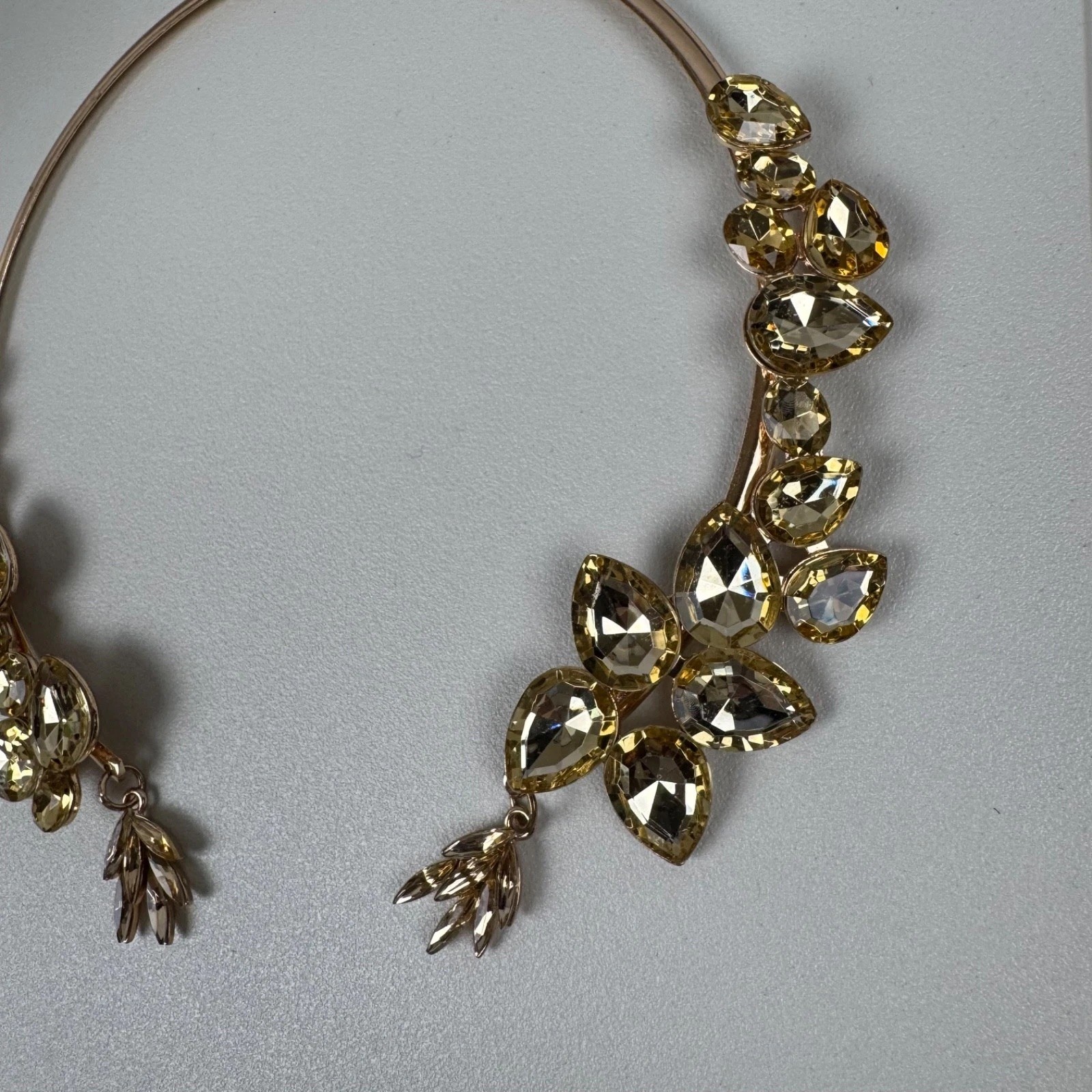 Fancy party evening Rhinstone Crystal Statement Choker Necklace