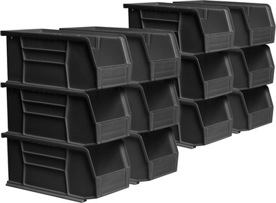 30230 Akrobins Plastic Storage Bins, Space-Saving Stackable Bins for Garage, Pan