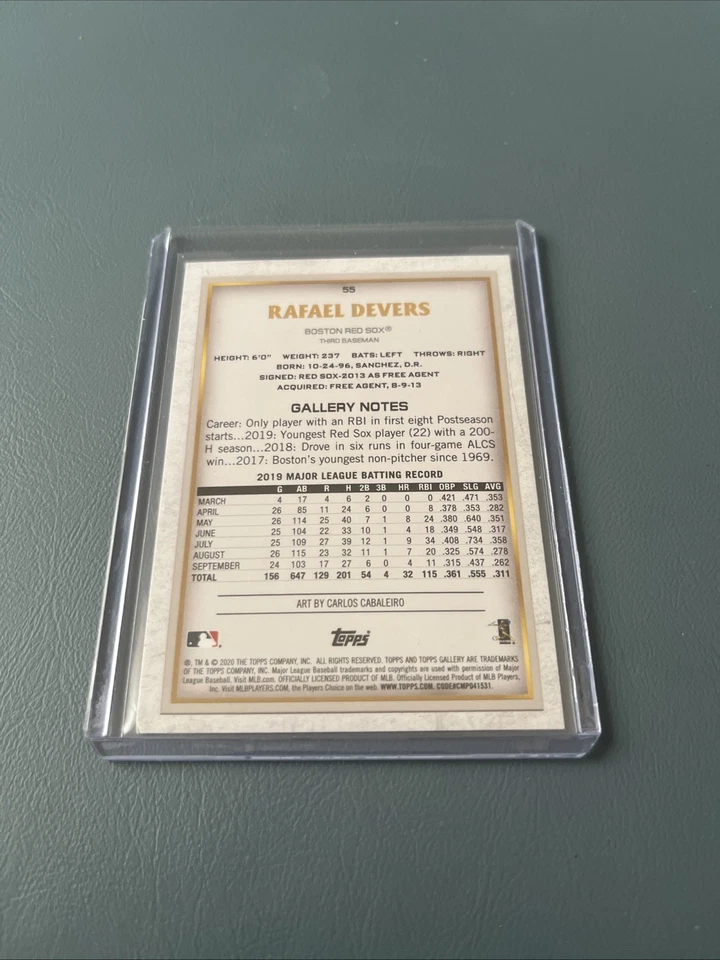 2020 Topps Gallery - Rafael Devers #55 Artist Proof - Image 2 of 2