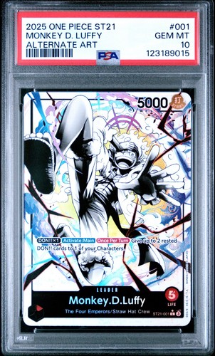 2025 ONE PIECE ST21-001 GEAR 5 MONKEY D. LUFFY LEADER PARALLEL ENGLISH PSA 10 - Picture 3 of 5