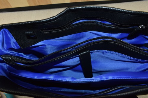 BMW Faux Leather Large Black Travel Laptop Tote Bag - Picture 9 of 14