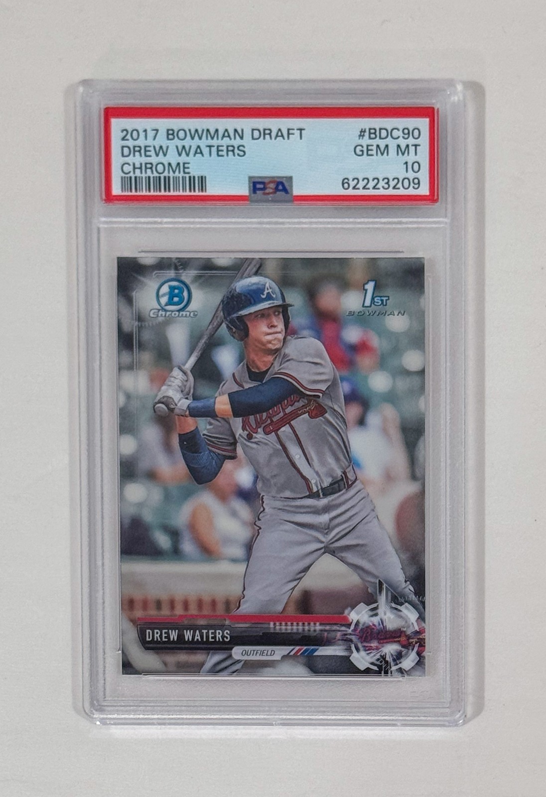 2017 Bowman Draft Chrome Drew Waters Braves #BDC90 PSA 10 GEM MT - FREE SHIPPING