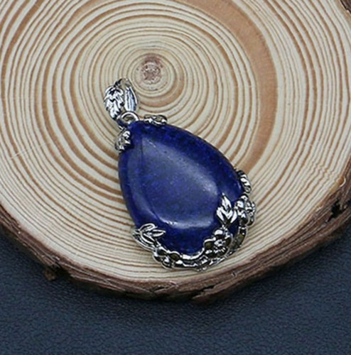 Tibet 925 Silver Teardrop Jade Gemstone Flowers Dangle Pendant Jewelry - Picture 15 of 24