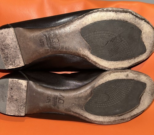 AGL Damen braun Leder Schildpatt Print Captoe Monika Ballerinas Größe 43,5 US 10 - Bild 7 von 10