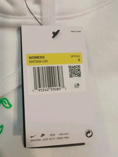 Nike Women's Hoodie Pullover White NYC Theme Size Small Oversized Swoosh NWT - Picture 8 of 17