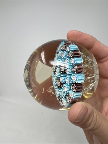 MURANO GLASS PAPERWEIGHT Fratelli Toso Millefiori Venice Italy Vintage VGC 3” - Picture 13 of 16
