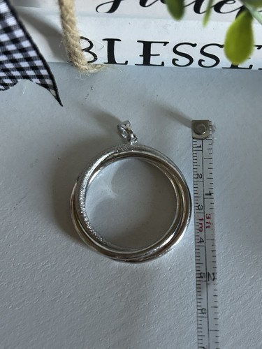 CHARLES GARNIER Sterling Silver LargeOpen Textured Circular Twist Pendant - Picture 5 of 6
