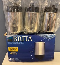 Brita Chrome Tap Water Faucet Replacement Filter  3 Pack FR-200 Open Box