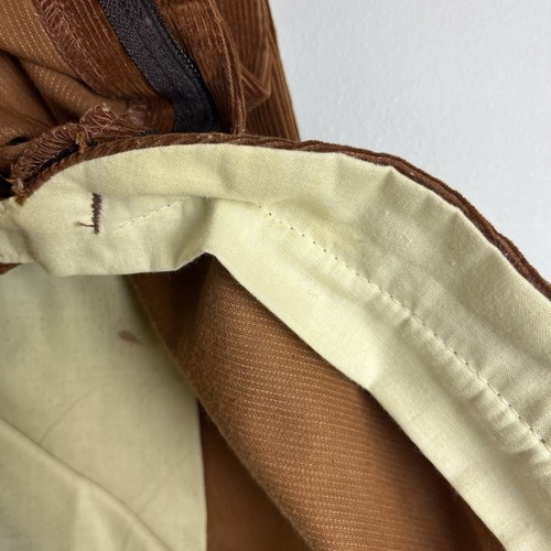 WILD VTG 70s 80s Michael Rudd 42R brown corduroy 3pc belt back suit 35 x 30 pant - Picture 15 of 16