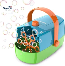 Bubble Machine, 3-In-1 Bubble Maker, Automatic Bubble Blower with 3 Bubble Wands