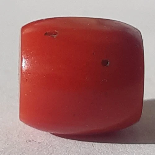 ANTIQUE 1.7gr Undyed Natural Red Coral GENUINE BEAD NECKLACE Tibet Mongolia Old
