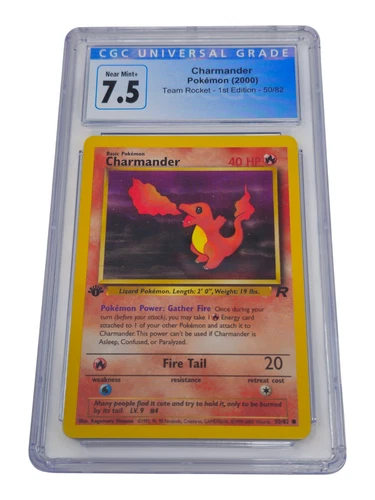 Charmander 50/82 Team Rocket Common 1st Edition CGC 7.5 Near Mint+ 5229